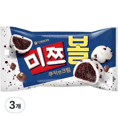 오리온 미쯔볼 쿠키앤크림, 42g, 3개