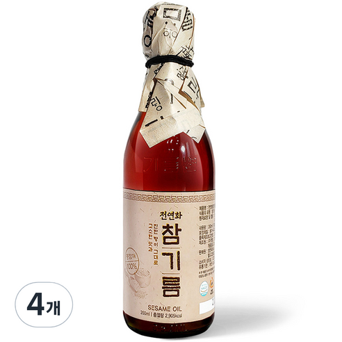 시장쏙 전연화 참기름, 4개, 350ml