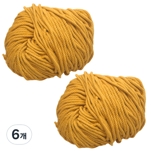 태광 마크라메 실 60합 4mm, 05 머스터드, 6개