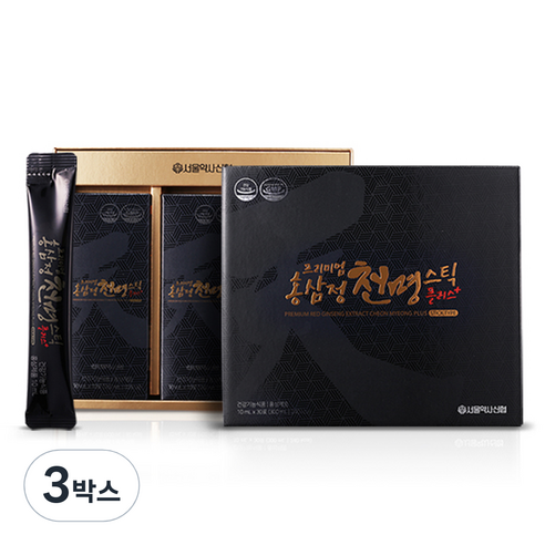 서울약사신협 프리미엄 홍삼정 천명 스틱 플러스 + 쇼핑백, 30회분, 3박스