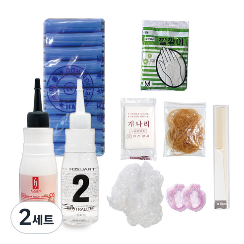 셀프펌 앞머리 파마세트, 2세트, 혼합색상