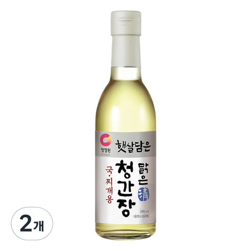 청정원 햇살담은맑은청간장 국찌개용, 390ml, 2개