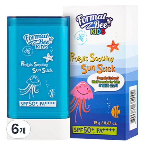 포멀비 키즈 프로폴리스 수딩 선스틱 SPF50+ PA++++, 19g, 6개