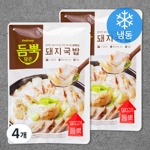 듬뿍담은 돼지국밥 1~2인분 (냉동), 450g, 4개