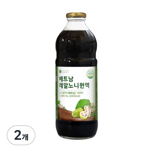 바로푸드 베트남 레알노니원액, 1L, 2개