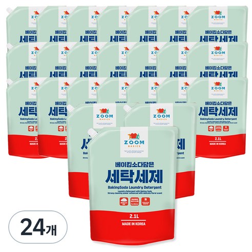 줌 베이직 베이킹소다 담은 액체 세탁세제, 2.1L, 24개