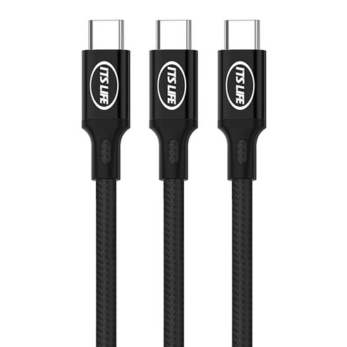 이츠라이프 칸쿤 USB C타입 고속충전 케이블 3p, 1.2m, 블랙, 1개 Best Top5