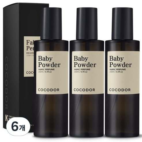 코코도르 룸 앤 패브릭 퍼퓸 섬유탈취제, 250ml, 6개, 베이비 파우더