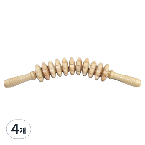 루미에도르 곡선 나무 롤러 마사지기 M, 4개, 우드