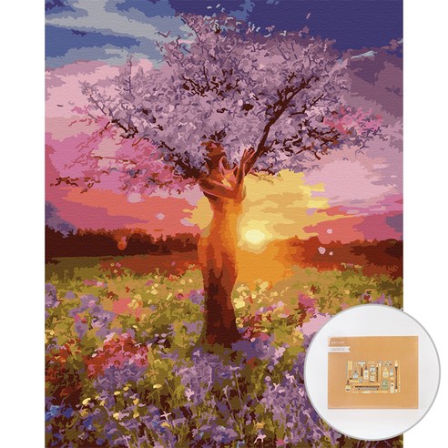 아트조이 DIY 명화 그리기 세트 40 x 50 cm 세로형, 꽃밭의 노을, 1개
