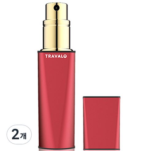 트라발로 오브스큐라 펌핑식 충전 휴대용 향수공병 5ml, 레드, 2개