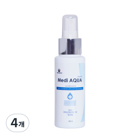 메디아쿠아 살균 소독제, 80ml, 4개