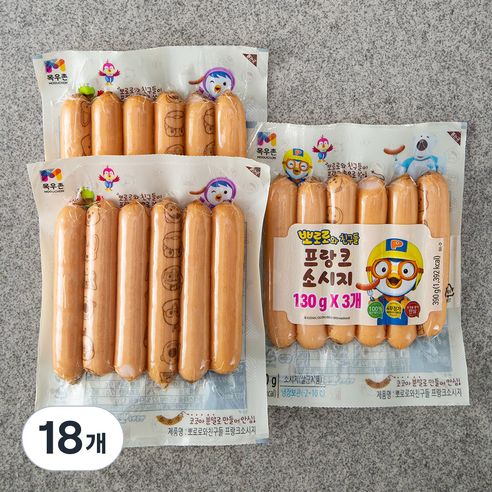 뽀로로와친구들 프랑크소시지, 130g, 18개
