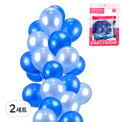 파티쇼 파티 장식 풍선 2종 x 10p 세트, 펄 사파이어블루, 펄 아주르, 2세트