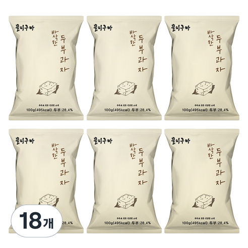 꿀이구마 바삭한 두부과자, 100g, 18개
