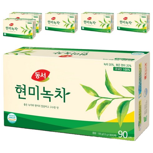 동서 현미녹차 티백, 1.5g, 90개입, 6개