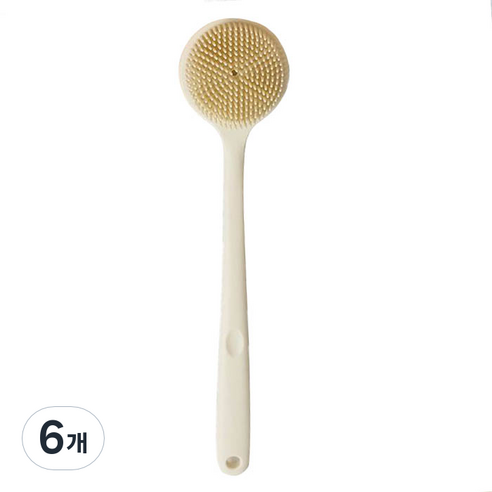리빙공감 워시 실리콘 양면 바디 소프트 브러쉬, 아이보리, 6개, 1개입