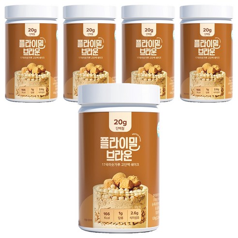 플라이밀 브라운 17곡미숫가루 쉐이크, 630g, 5개