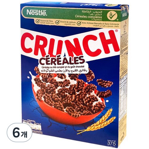 네슬레 크런치 초코맛 시리얼, 375g, 6개