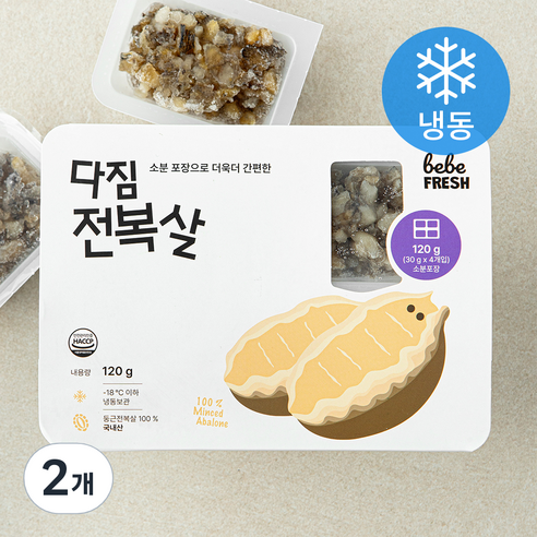 베베프레시 다짐 전복살 (냉동), 2개, 120g