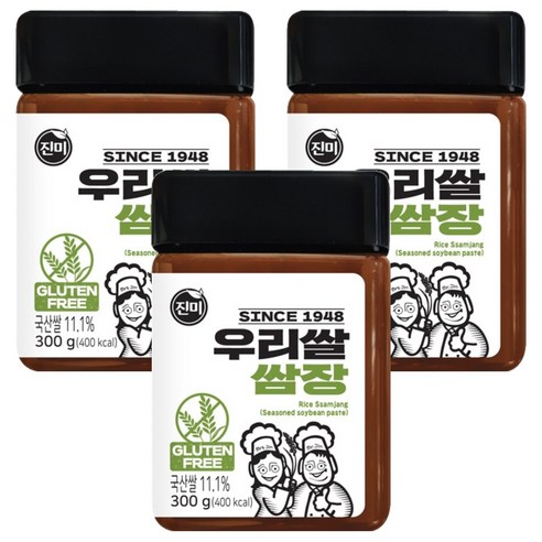진미 글루텐프리 우리쌀 쌈장, 300g, 3개