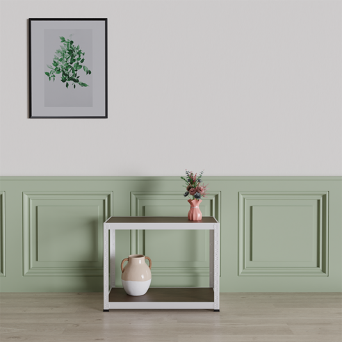 슈랙 철재 스탠드선반 2단 800 x 400 x 450 mm, 화이트