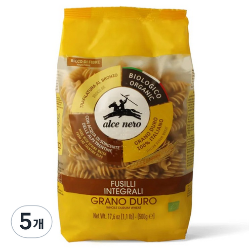 알치네로 유기농 통밀 푸질리, 500g, 5개