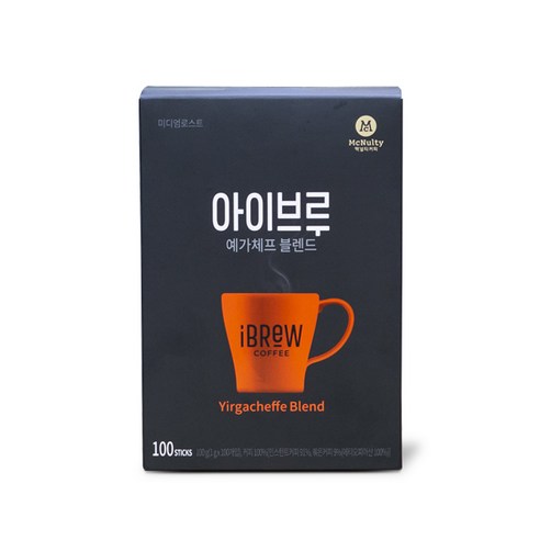 맥널티 아이브루 예가체프 블렌드 원두커피믹스, 1g, 100개, 100개입, 1개