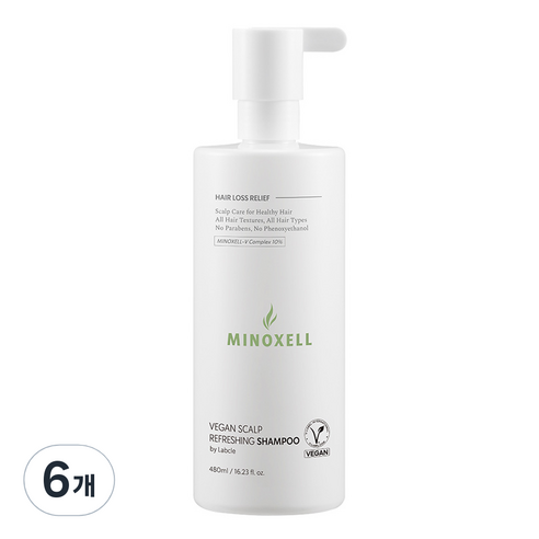 마이녹셀 비건 스칼프 리프레싱 샴푸 바이 랩클 시트러스 우디향, 480ml, 6개