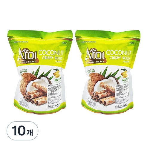 아로이 코코넛롤 크리스피롤 망고향, 80g, 10개