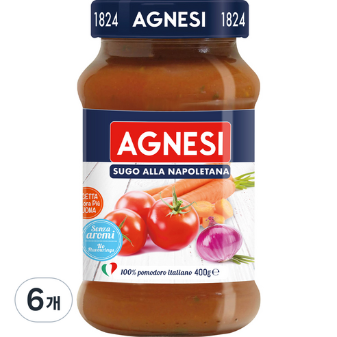 아그네시 나폴레탄 토마토 파스타 소스, 400g, 6개