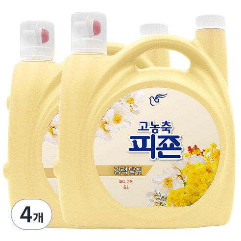 고농축 피죤 강력탈취 오리지널 써니가든 섬유유연제, 6L, 4개