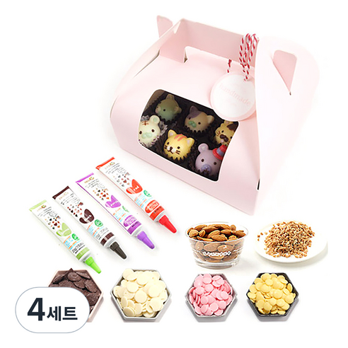 동물얼굴 초콜릿만들기세트, 4세트, 재료 16종