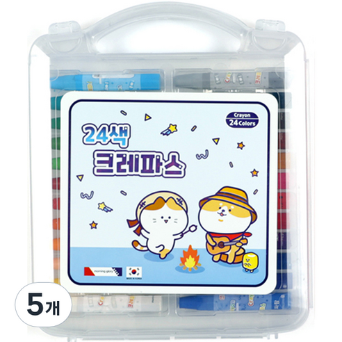 6000 모닝글로리 크레파스 핑크, 24색, 5개