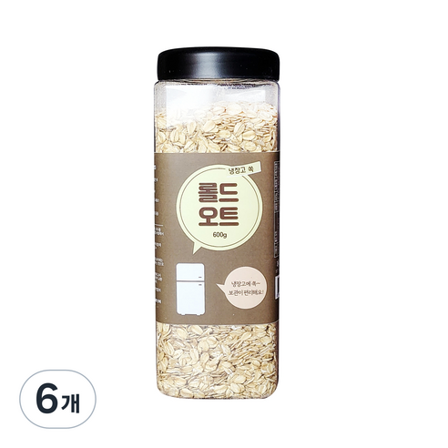 냉장고쏙 롤드 오트, 600g, 6개