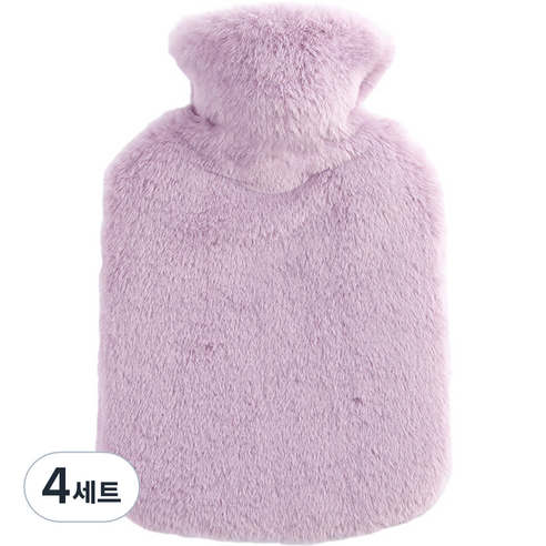 생활애찬 기모 보온 물주머니 찜질 핫팩 퍼플 500ml, 4세트