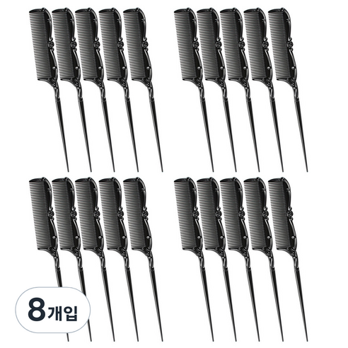 세븐스타 엔틱풍 꼬리빗 5p, 블랙, 8개입