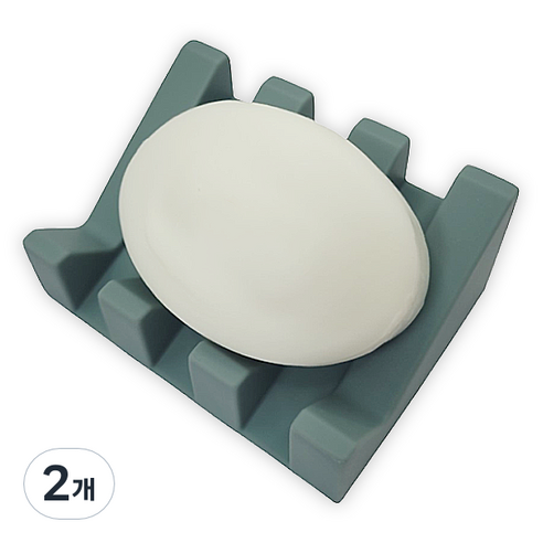 바코젤 논슬립 실리콘 비누받침, 그린, 2개