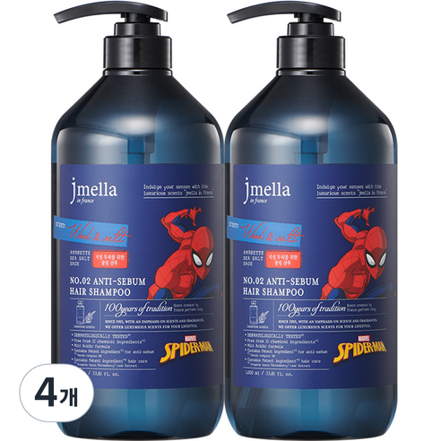 제이멜라 인 프랑스 마블 우드 앤 솔트 지성 헤어 샴푸, 1000ml, 4개