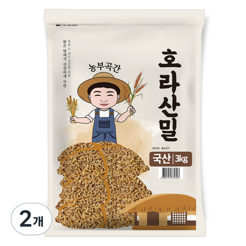 농부곡간 국내산 호라산밀, 3kg, 2개