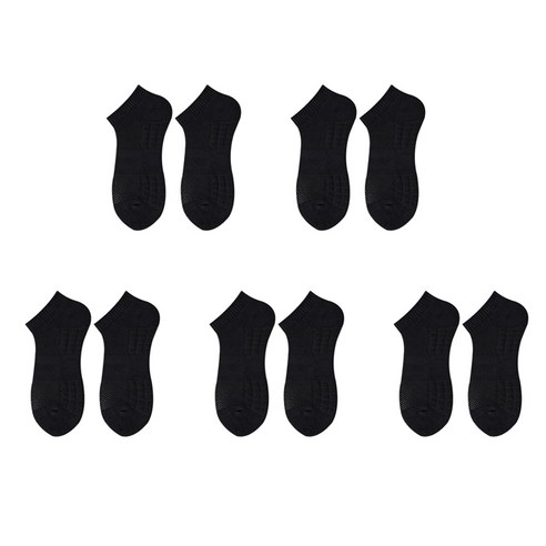 다품다 남성용 무지 메쉬 스포츠 단목 양말 5세트, 블랙