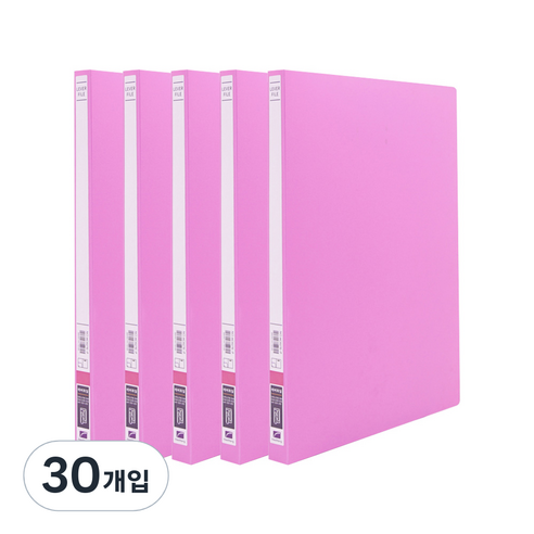 희망사무포인트 펀치리스 PP 레바화일 A4, 분홍, 30개