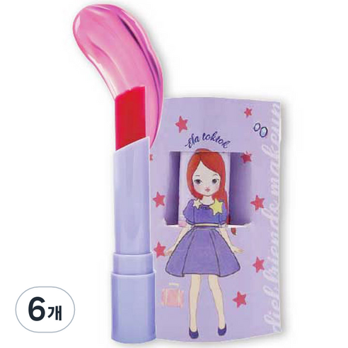 디엘프렌즈 어린이 립틴트밤, 엘라톡톡, 6개