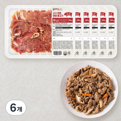 곰곰 한돈 양념 불고기 (냉장), 600g, 6개