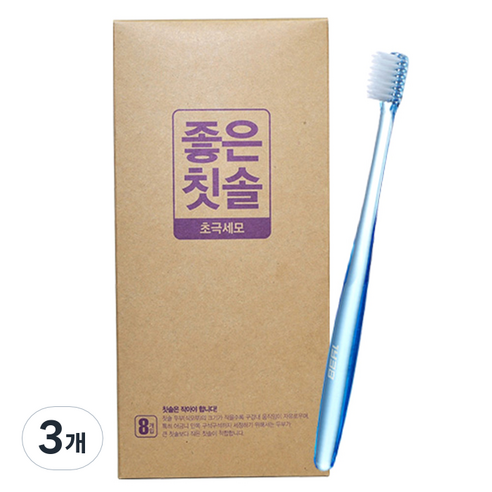 바른생활 좋은칫솔 초극세모, 8개입, 3세트