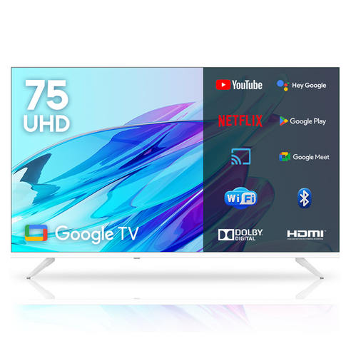 이노스 4K UHD LED 구글 3.0 화이트에디션 스마트 TV 방문설치, 기사방문설치(기본스탠드), 75UHD구글 화이트, 75UHD Google, 무타공 벽걸이형(추가비용발생)