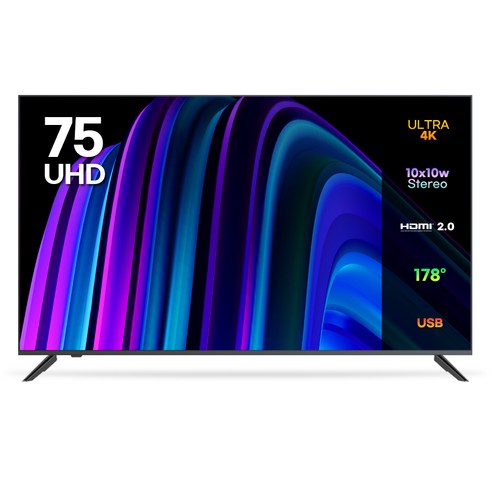이노스 4K UHD HDR10 제로 베젤 TV, 190cm(75인치), E7500UHD, 무타공 벽걸이형(추가비용발생), 방문설치