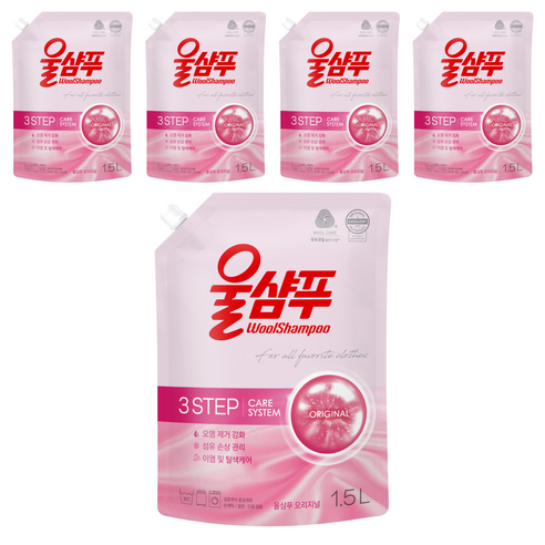 울샴푸 오리지널 리필, 1.5L, 5개