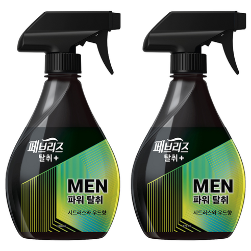 페브리즈 섬유탈취제 맨 시트러스와 우드향 본품, 370ml, 2개