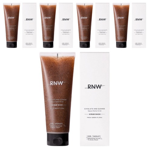 알엔더블유 리프레싱 스크럽 투 올인원 바디워시 프레쉬 그린 플로럴향, 230ml, 5개